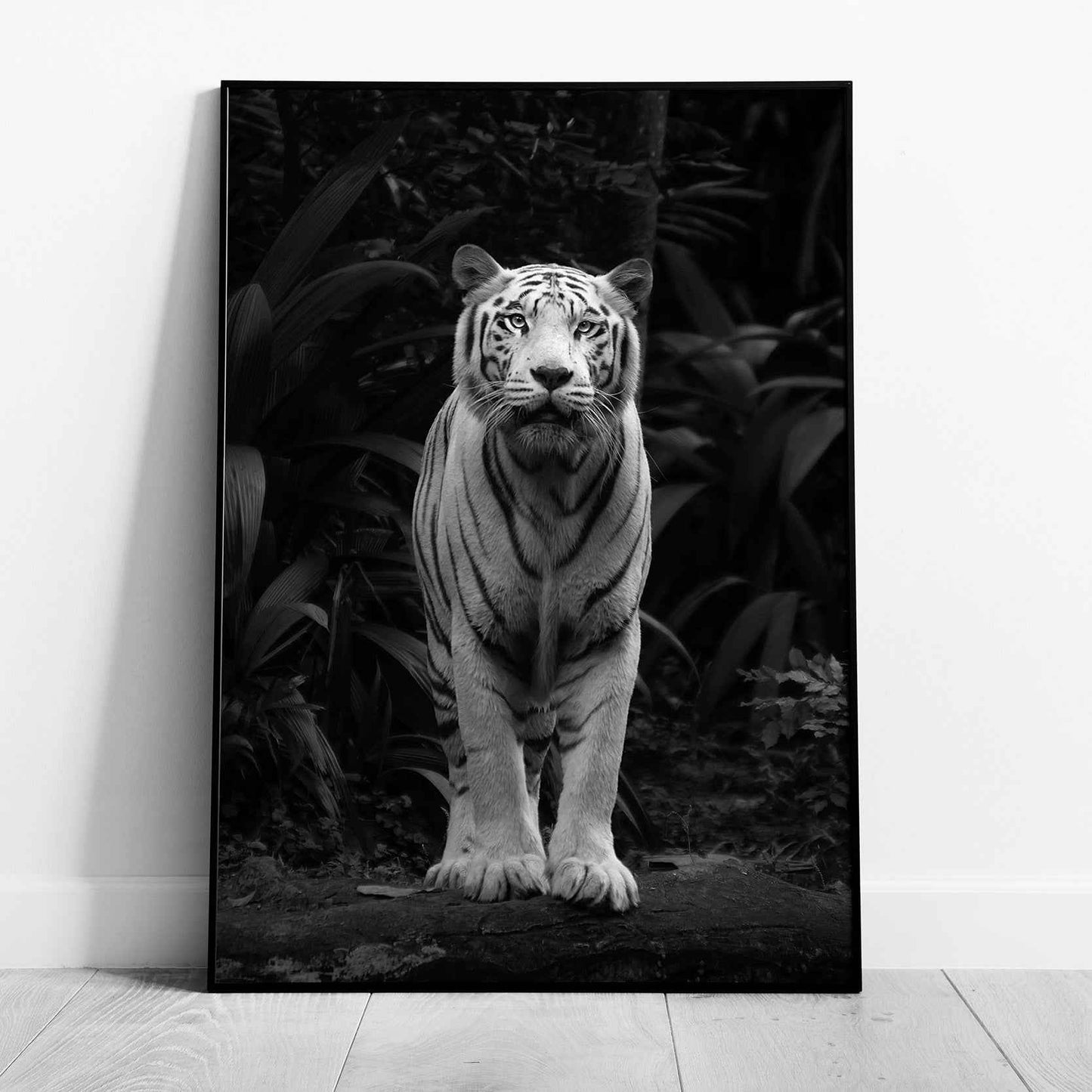 Black & White Tiger in the Jungle - Rolled Poster Wall Art Print-5