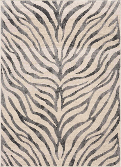 Gray Ecorse Zebra Print Area Rug-3