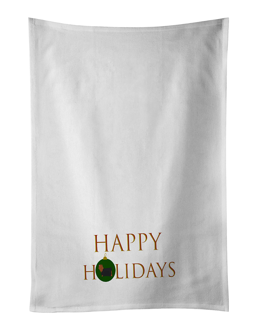 Yorkshire Terrier #1  Happy Holidays Kitchen Towel Set of 2-0