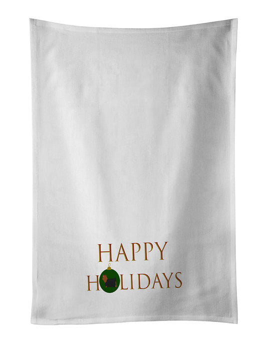 Yorkshire Terrier #1  Happy Holidays Kitchen Towel Set of 2-0