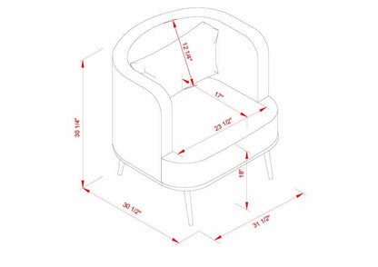 Courtisols Modern Curved Gray Accent Chair-1