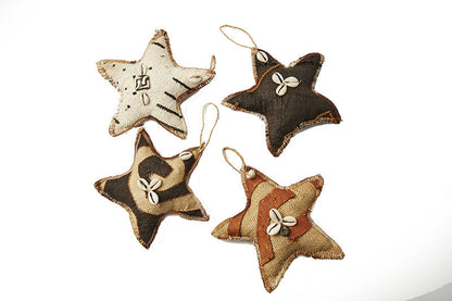 Kuba & Mud Cloth Star Christmas Ornaments | Hand sewn in Tanzania-2