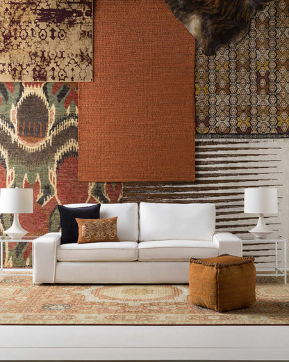 Castiadas Rust Geometric Pouf-2