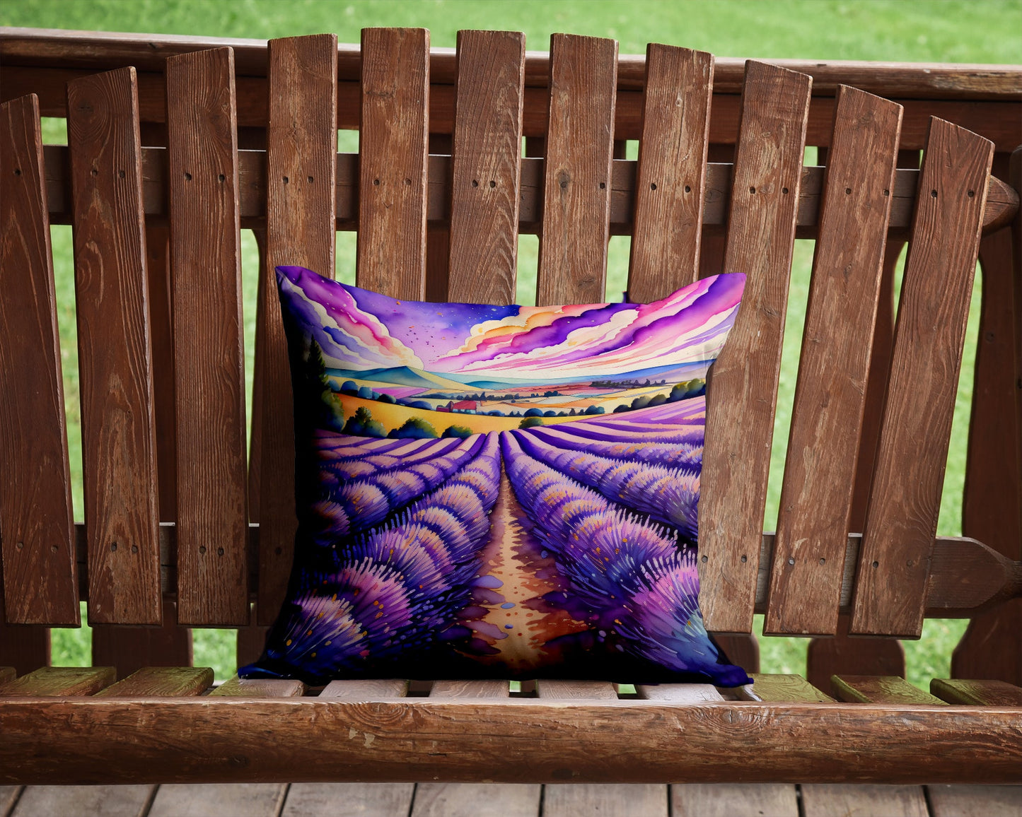 Colorful English Lavender Throw Pillow-1
