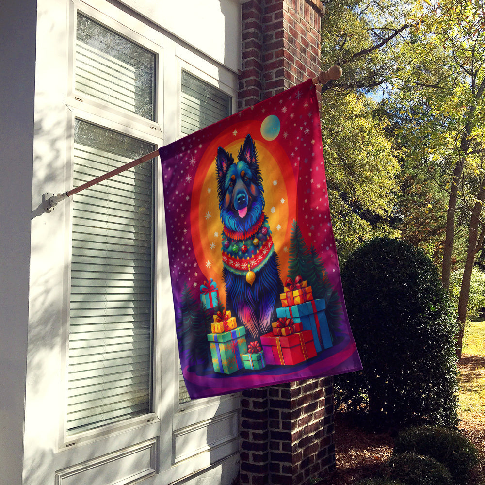 Belgian Sheepdog Holiday Christmas House Flag-1