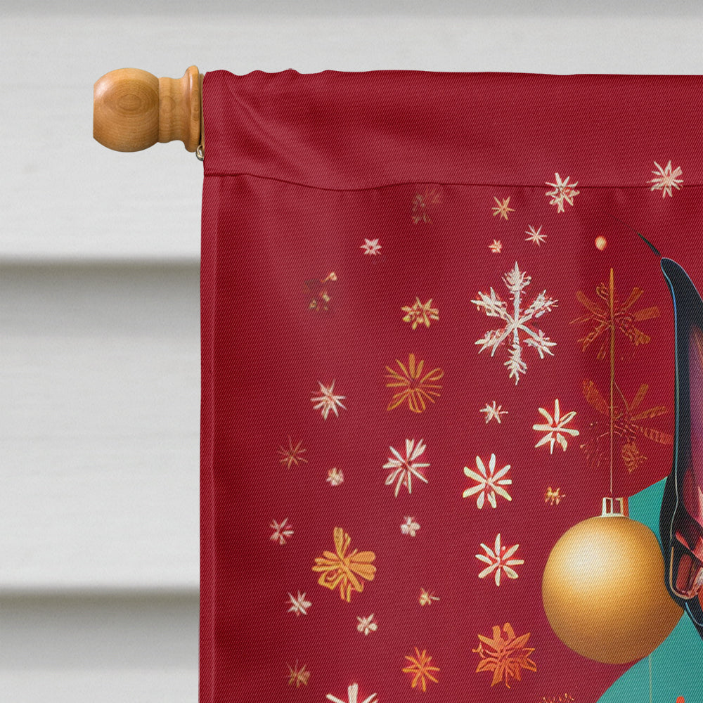Doberman Pinscher Holiday Christmas House Flag-2