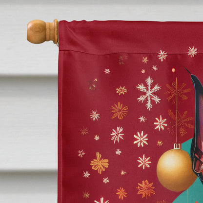 Doberman Pinscher Holiday Christmas House Flag-2