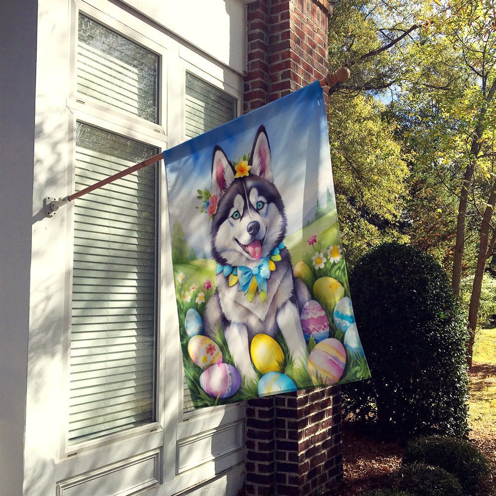 Siberian Husky Easter Egg Hunt House Flag-1