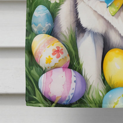 Siberian Husky Easter Egg Hunt House Flag-3