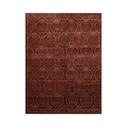 6x9 Aubergine Hand Knotted Tibetan 100% Wool Michaelian & Kohlberg Transitional Oriental Area Rug-1