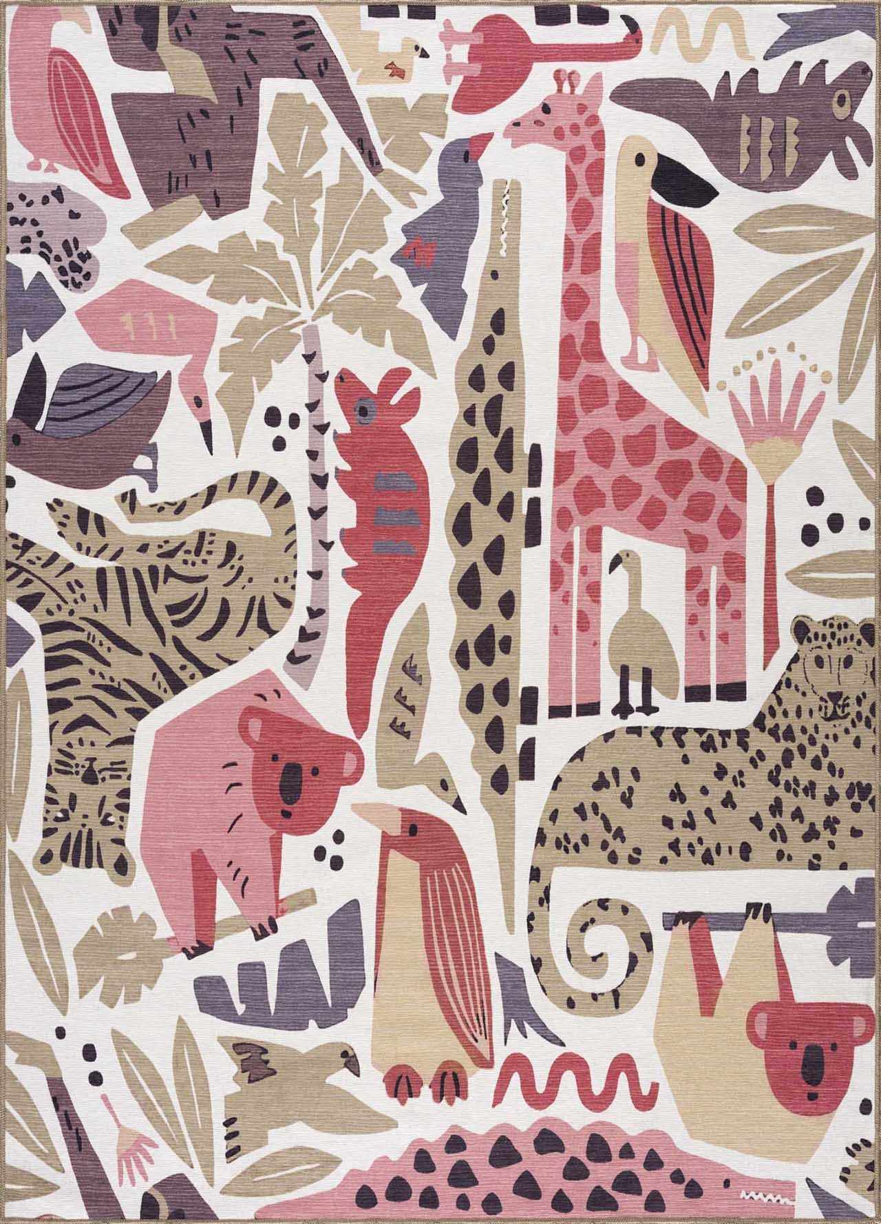 Natal Animal Print Washable Kids Rug-1