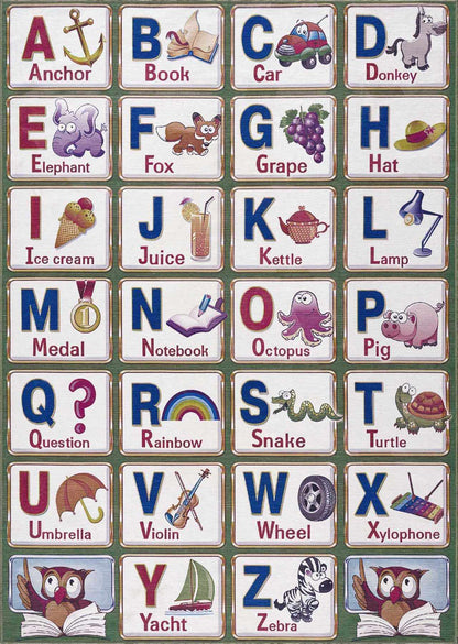 Osric Colorful Alphabet Washable Kids Rug-1