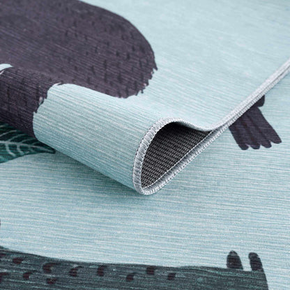 Petey Blue Animal Print Washable Kids Rug-3
