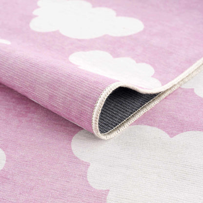 Nizar Pink Cloud Washable Kids Rug-3