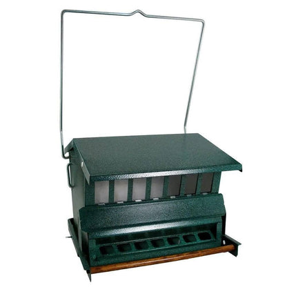 Rugged Green Metal Squirrel-Proof Bird Feeder with Easy-Refill Top-2