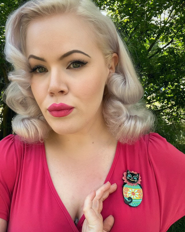 Eggcellent Black Cat Brooch Johanna Parker x Lipstick & Chrome-1