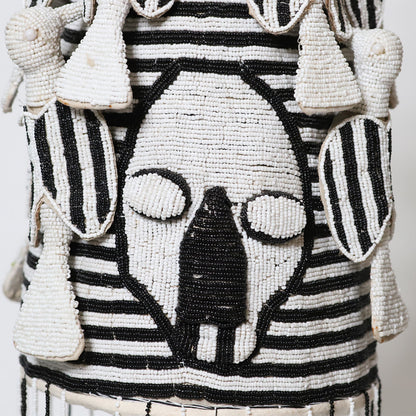 Yoruba Crown White on a stand | Handmade in Nigeria-2