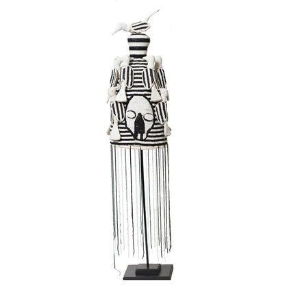 Yoruba Crown White on a stand | Handmade in Nigeria-1