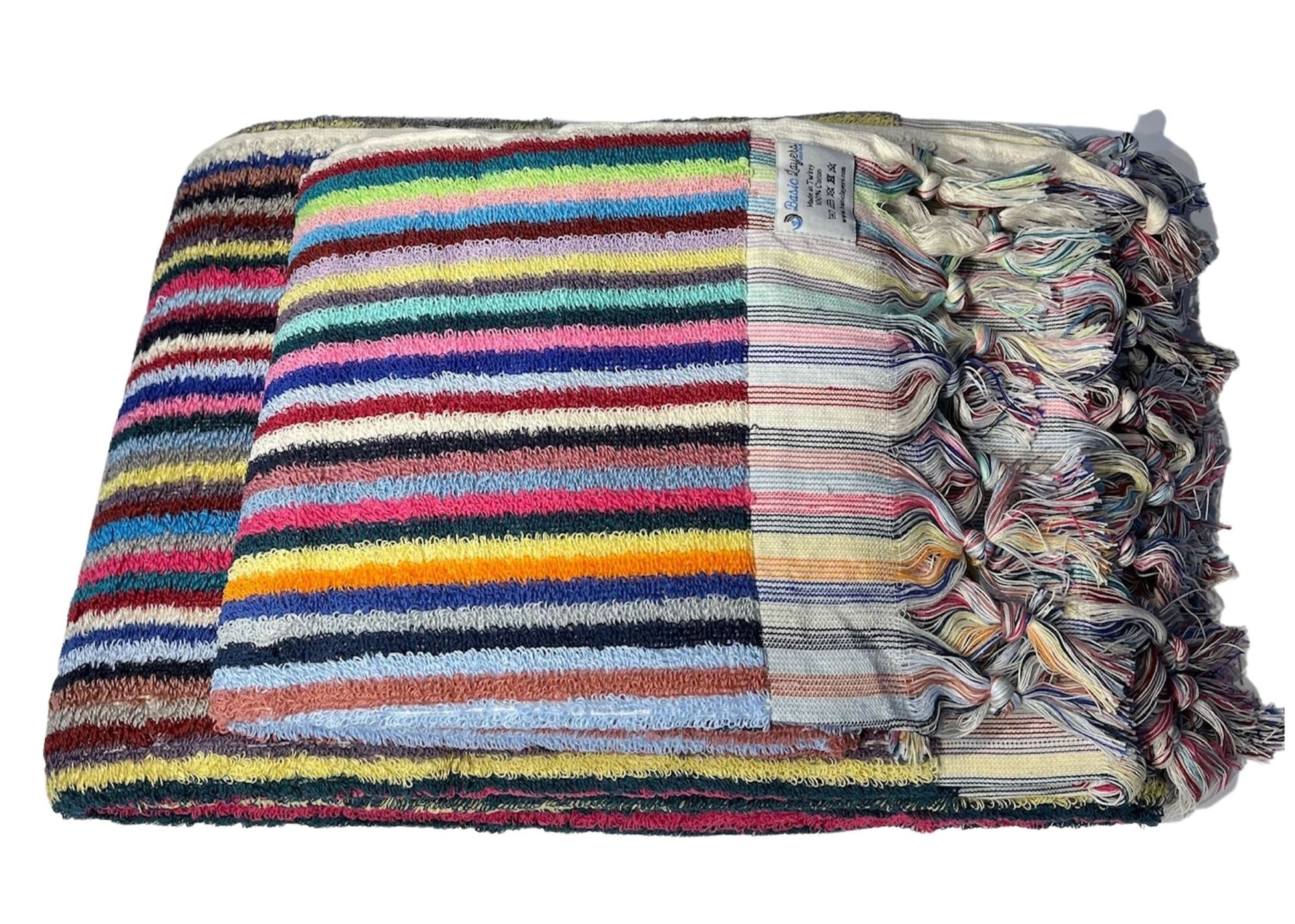BUBBLE STRIPED TERRY HAND TOWEL-1