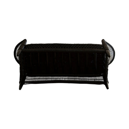 Malawi Cane Love Seat | Black Handwoven in Malawi-1