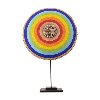 Beaded Cameroon Shield on Stand | Rainbow Design-1