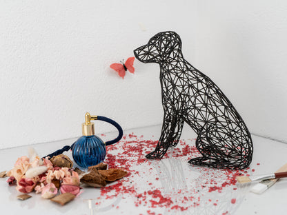 Elegant Labrador Wire Art Sculpture – Modern Decor in Black or White-1