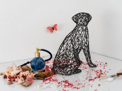 Elegant Labrador Wire Art Sculpture – Modern Decor in Black or White-3