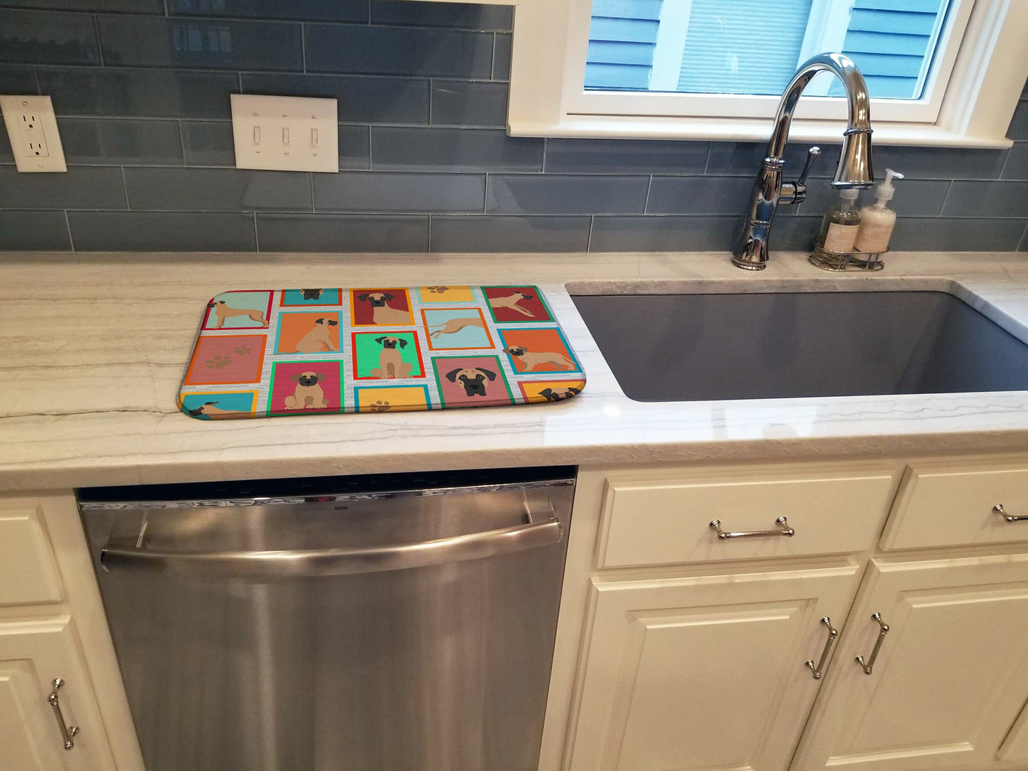 Lots of Fawn Great Dane Dish Drying Mat-2
