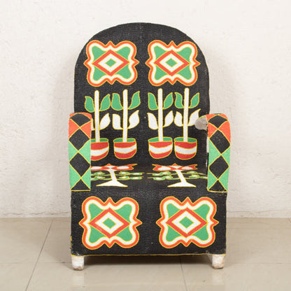 Yoruba Beaded Arm Chair Set of 2 | Black-1