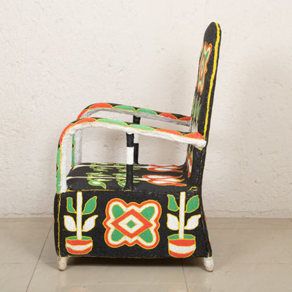 Yoruba Beaded Arm Chair Set of 2 | Black-4