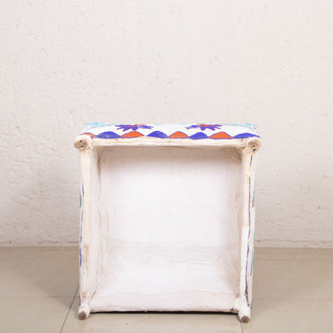Yoruba Beaded Arm Chair Set of 2 | Blue Flowers-4