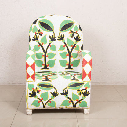 Yoruba Beaded Arm Chair Set of 2 | Green-1