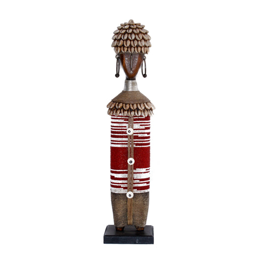 Beaded Namji Doll 315 Speckled Red & White-0