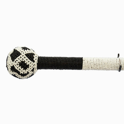 Ndebele Beaded Walking Stick | Black & White-1