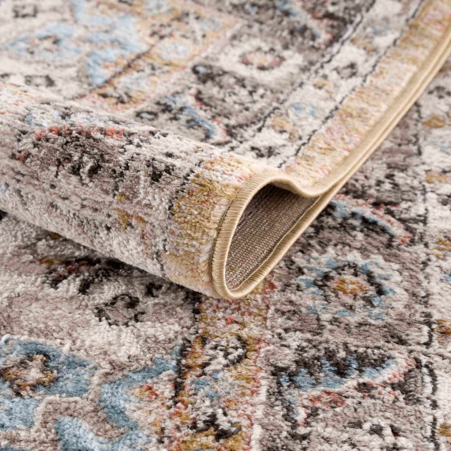 Albie Gold & Beige Area Rug-3