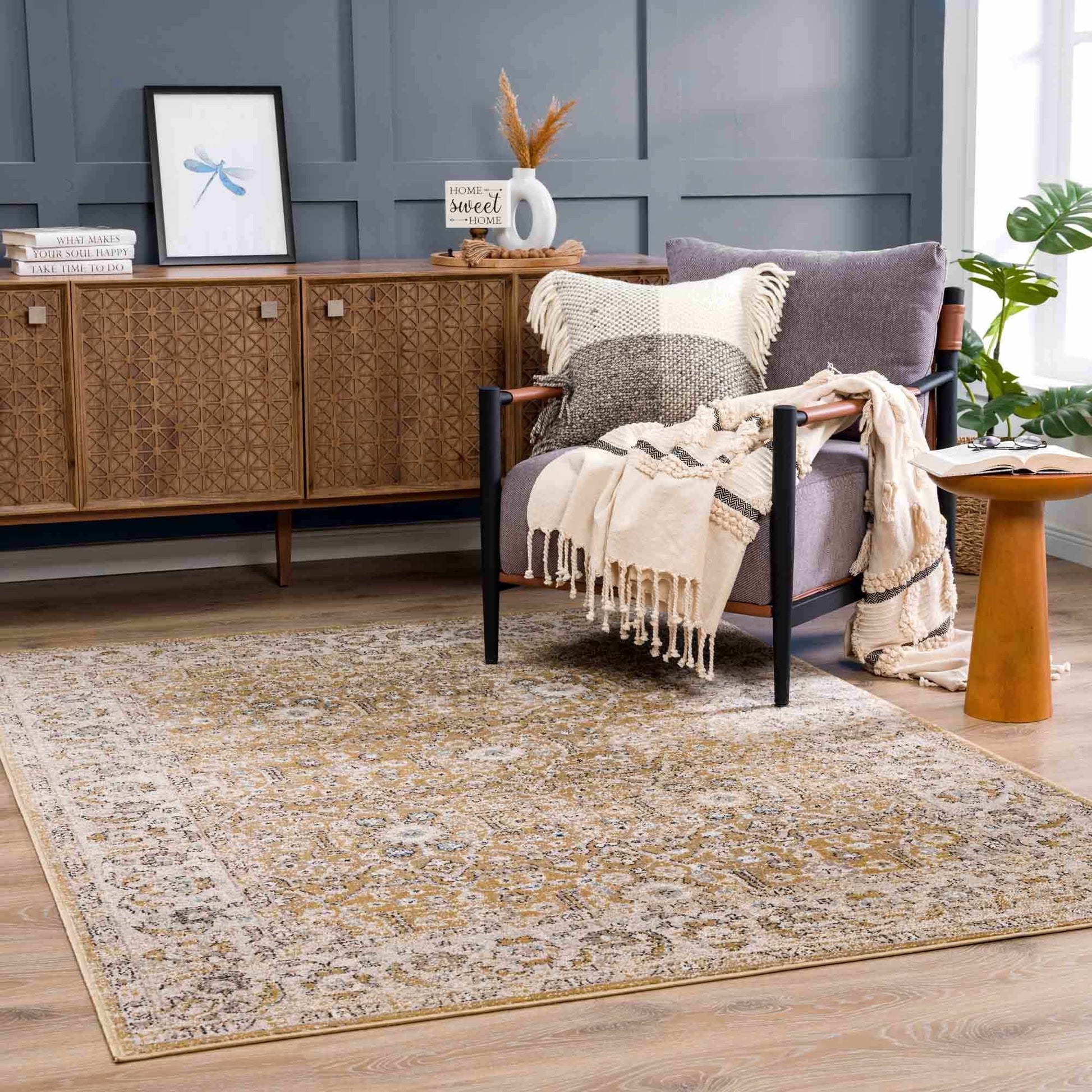 Anana Gold & Beige Area Rug-2