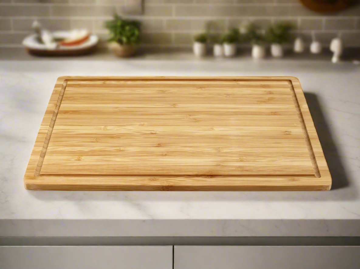 Bamboo Wood Cutting Board: Large – (17.72” x 11.81”)  Durable, Eco-Friendly Chopping Board-3