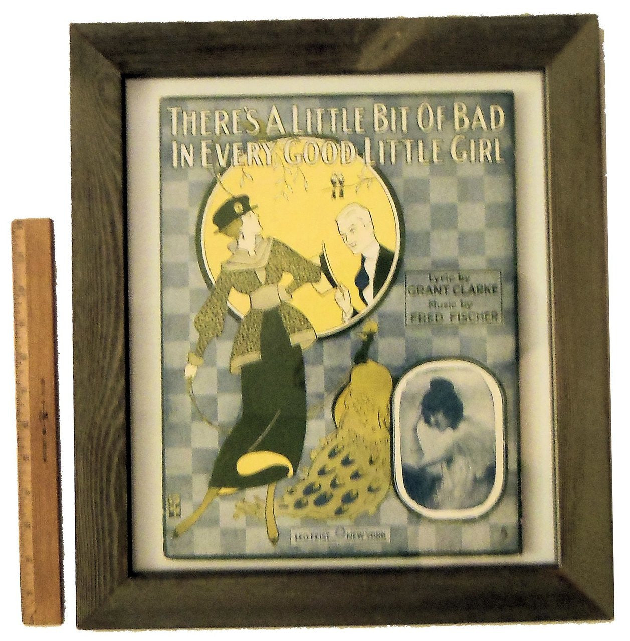 "There's a Little Bit of Bad in Every Good Little Girl" by Fred Fischer, framed vintage sheet music-4