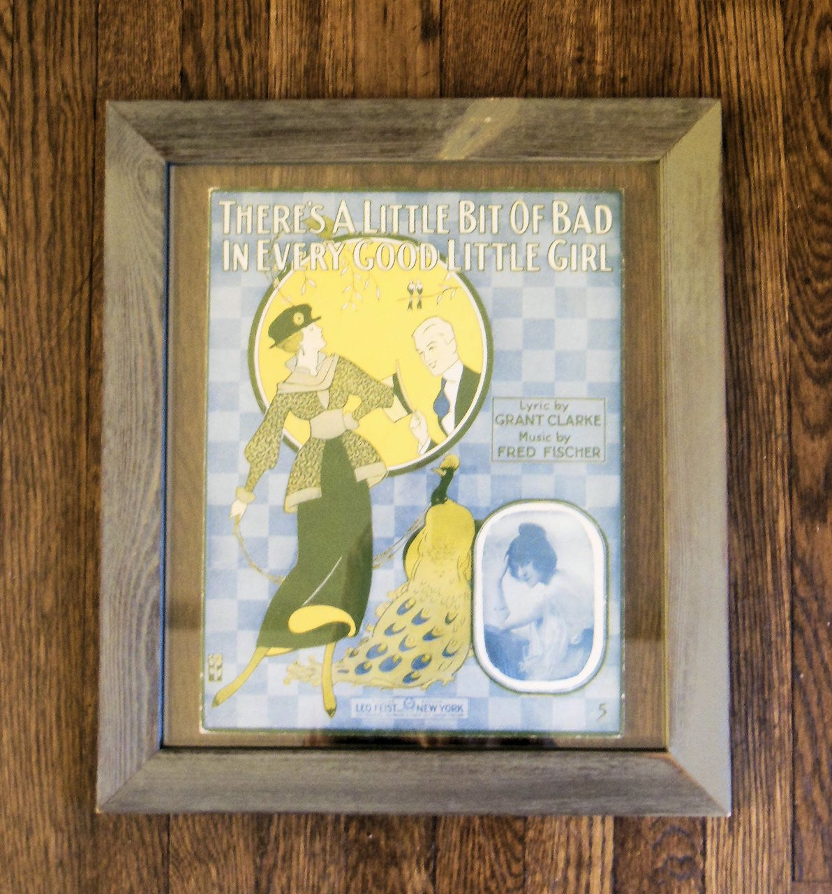 "There's a Little Bit of Bad in Every Good Little Girl" by Fred Fischer, framed vintage sheet music-5