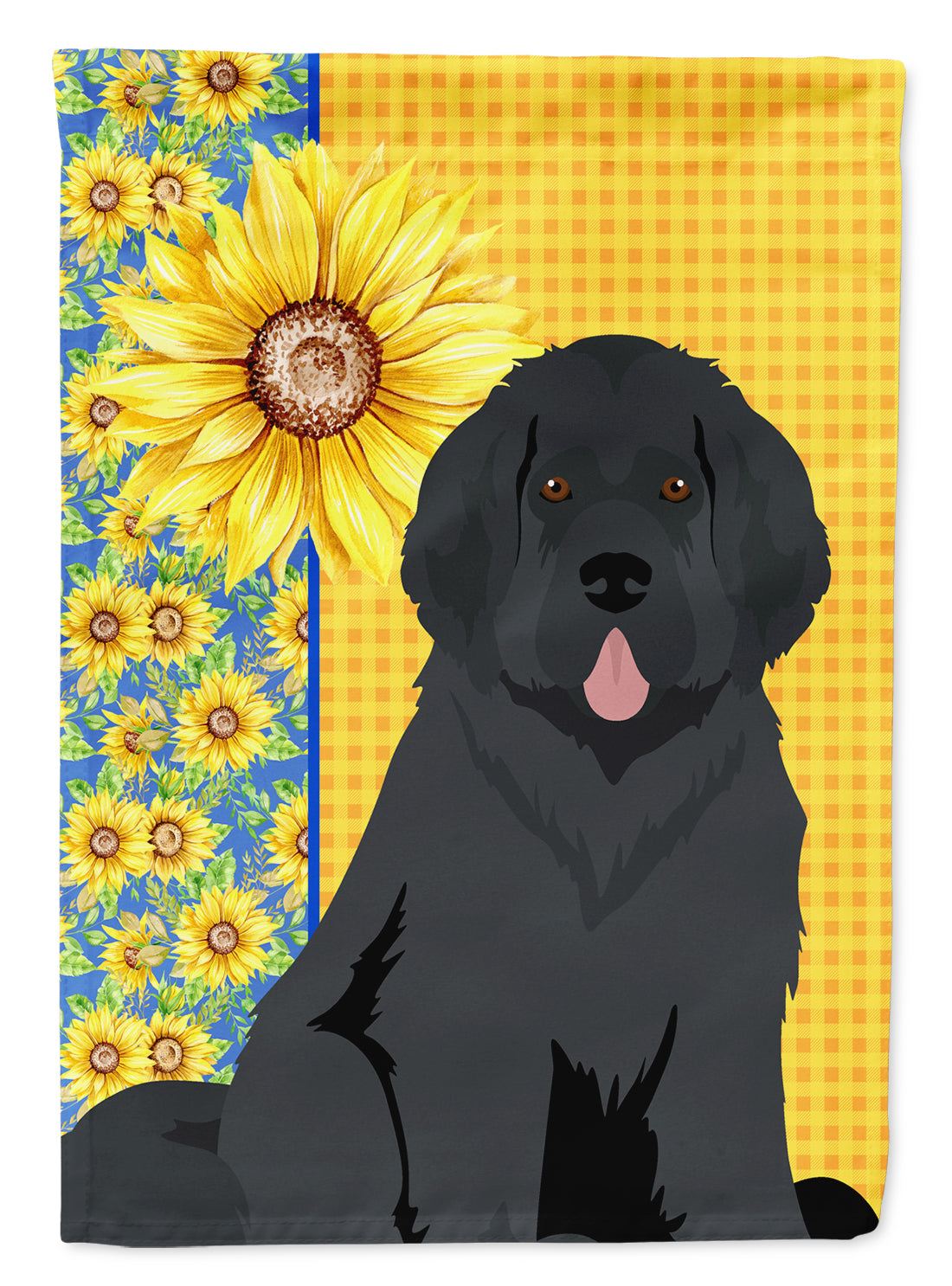 Summer Sunflowers Black Newfoundland Garden Flag-0