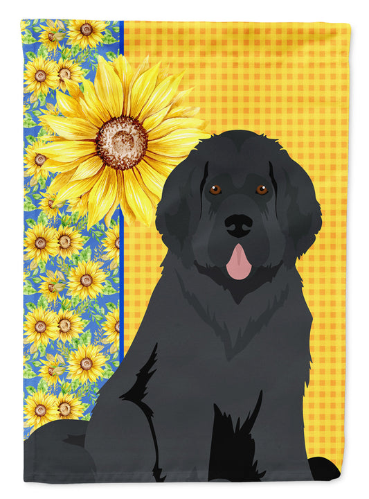 Summer Sunflowers Black Newfoundland Garden Flag-0