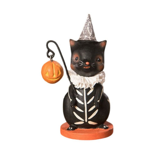 Skeleton Cat with Lantern by Bethany Lowe Designs-0