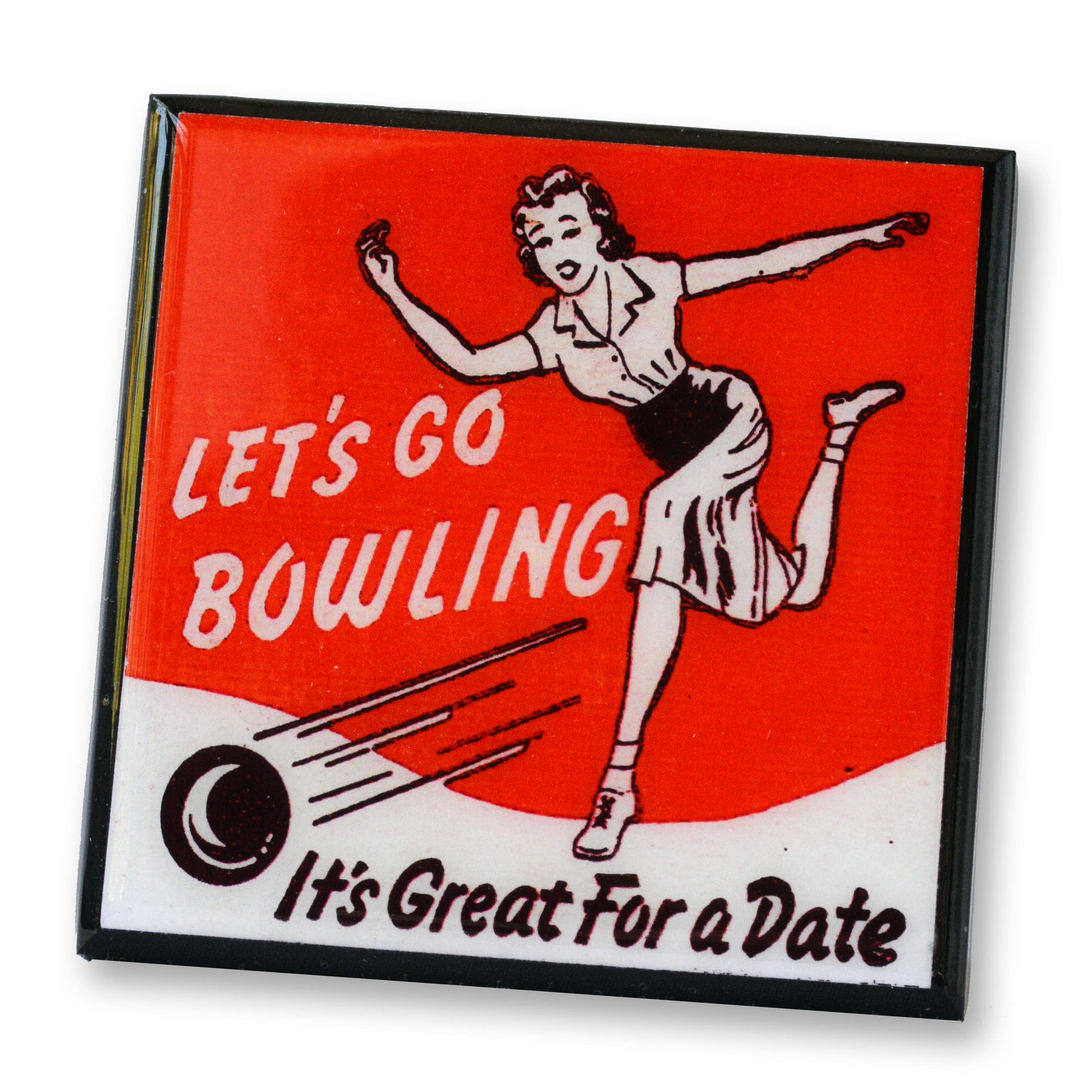 Lets Bowl!  Vintage Bowling Coaster Set-3