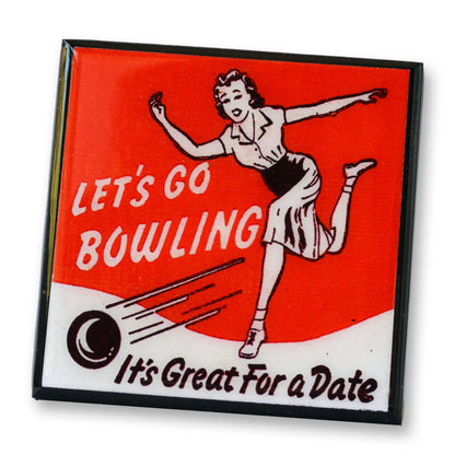 Lets Bowl!  Vintage Bowling Coaster Set-3
