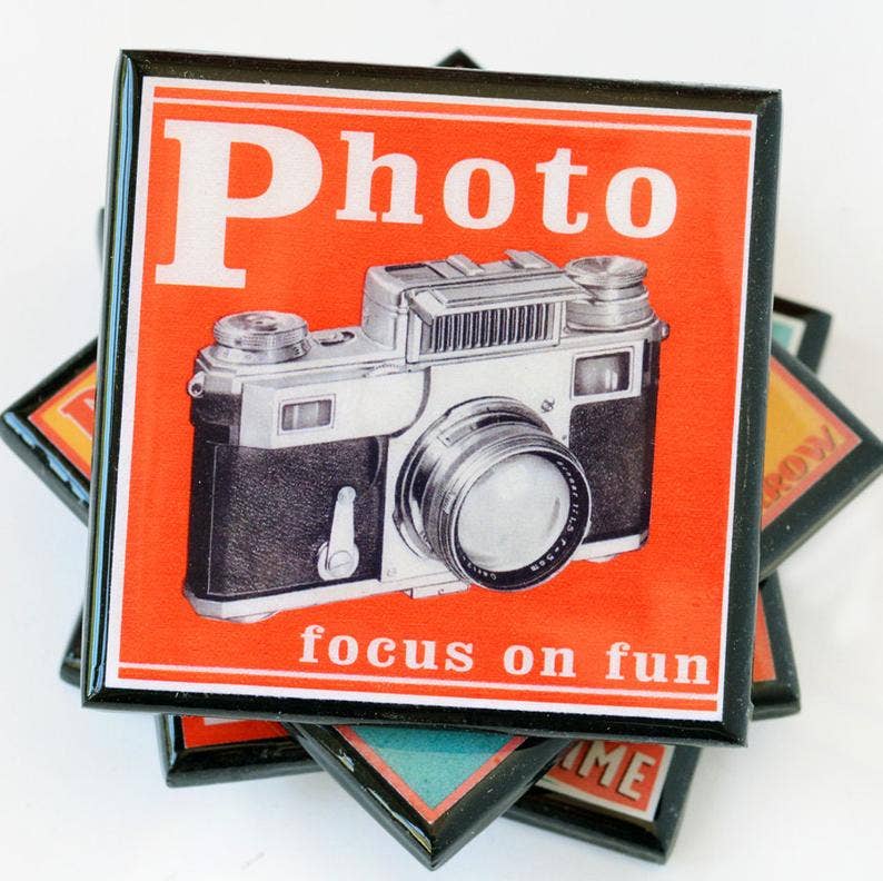 Say Cheese!: Classic Camera Drink Coaster Set-3