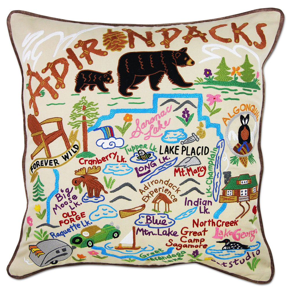 Adirondacks Hand-Embroidered Pillow-0