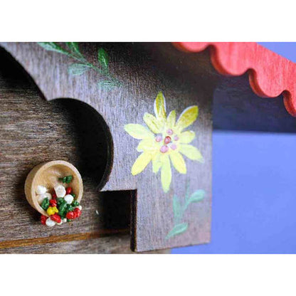 Alpine Flower Chalet Cuckoo Clock-4