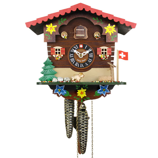 Alpine Flower Chalet Cuckoo Clock-0