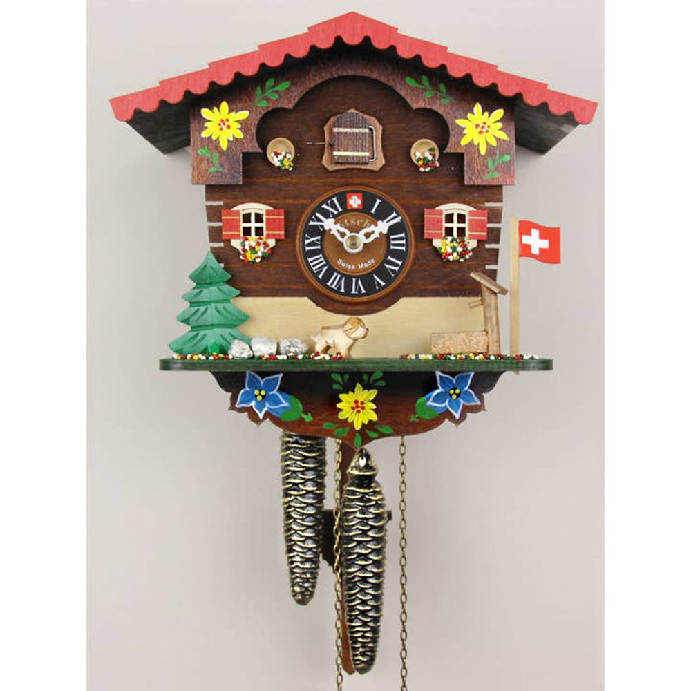 Alpine Flower Chalet Cuckoo Clock-1