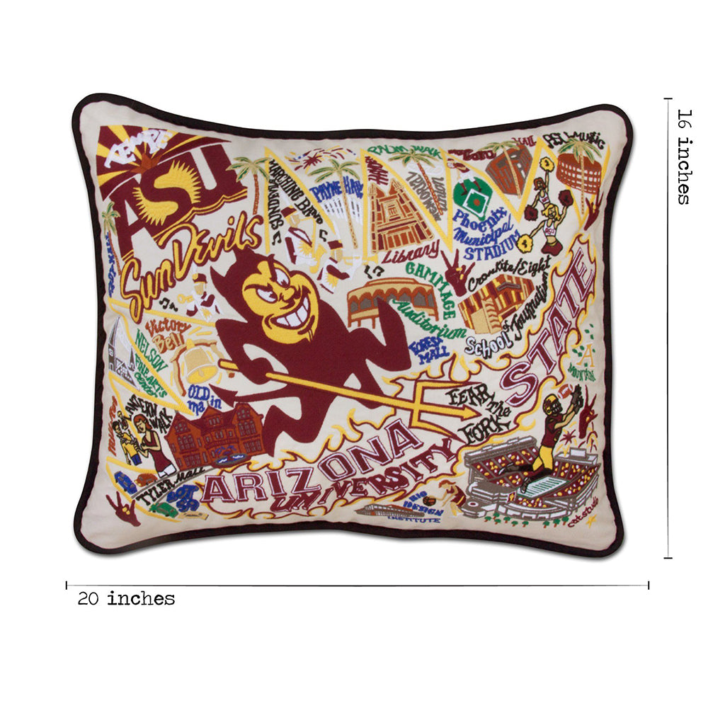 Arizona State University Collegiate Hand-Embroidered Pillow-4